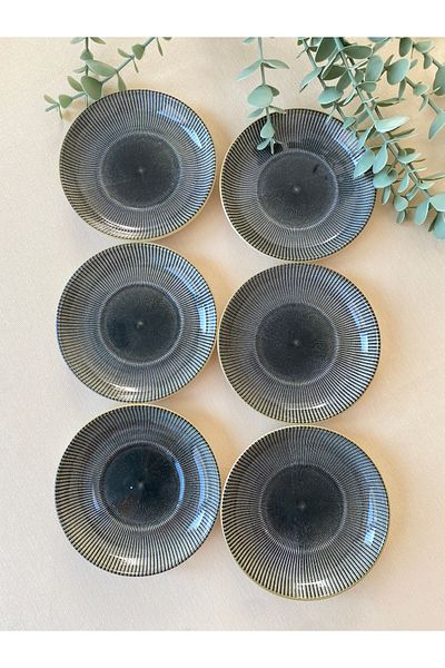 VENÜS HOME DECORATION Green Gold 6 Pieces Tea Plate