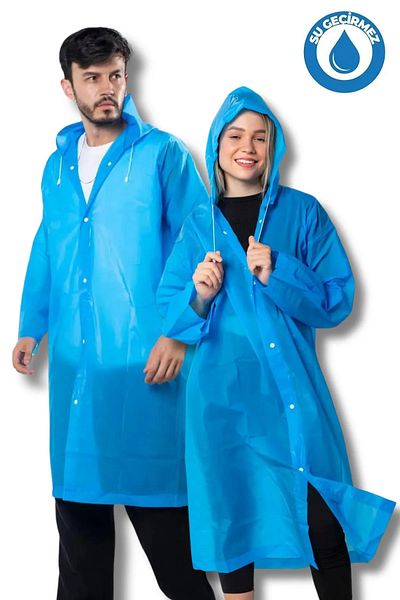 safestore Γυναικείο ανδρικό αδιάβροχο Eva Raincoat με κουκούλα και κουμπωτά
