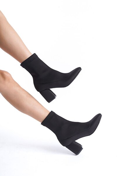 Zlato Women's Black Diver Medium Heeled Stretch Boots