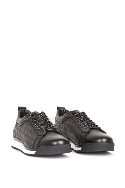 MARCOMEN 19593 Model Genuine Leather Black Sneakers - Lace-up and Breathable