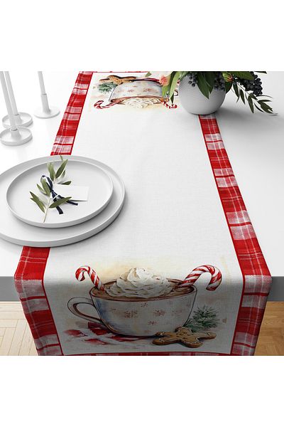 Evmila New Year's Christmas Themed Bullet Soldier 40X140 cm Velvet Runner