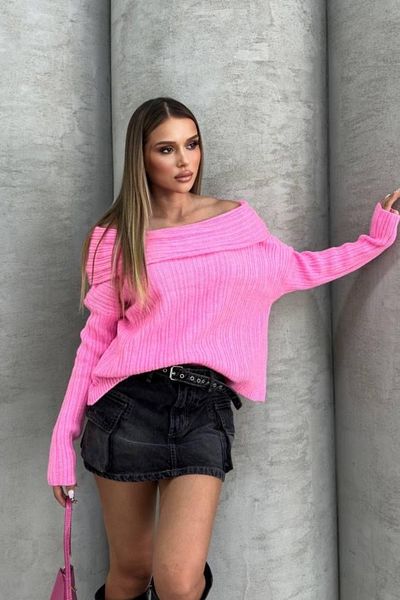 Ded COLLECTION Pulover de damă la modă cu guler Madonna