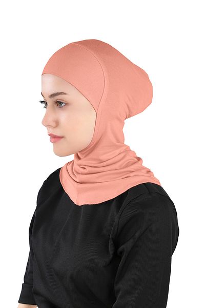 Ecardin Ready Flexible Sports Bonnet with Large Hijab Neck - St 224 Salmon