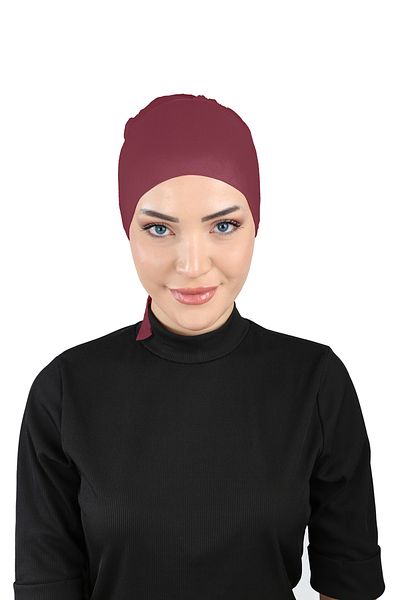 Ecardin Thin Parisian Breathable Fabric Large Size Bonnet - St 240 Claret Red
