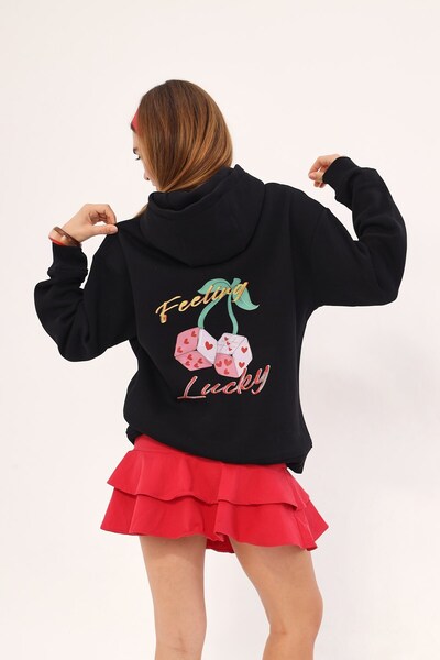 The Champ Clothing Hooded Fleece Inside Have You Written Dice Printed Black U...