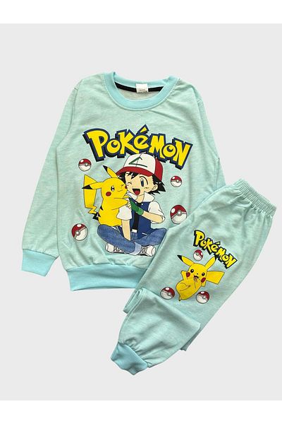 Fil Kids Σετ εποχιακής φόρμας με μακρυμάνικο μοτίβο αγοριού με βαμβακερό μπλε Pokemon