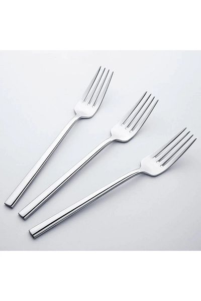 gök 6Pcs Stick Dessert Fork Flat Model (Stainless Steel)