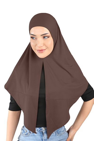 Ecardin Ανοιχτό καφέ Micro υφασμάτινο κασκόλ Hijab Turban - St 208