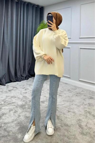 De Pose Half-Throated Hijab Knitwear Sweater