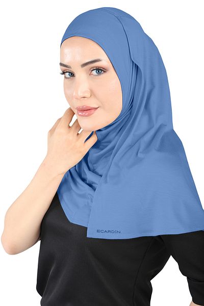 Ecardin Σάλι Viscose Turban Lycra Comfort Shawl -st 200 Denim Blue