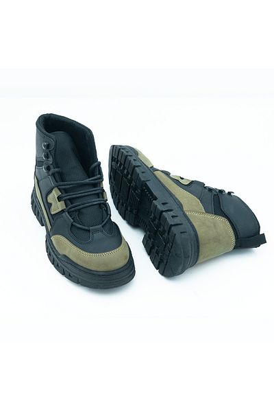 Elevold Ανδρικές μπότες Army Style με κρυφό τακούνι αύξησης ύψους +7 cm