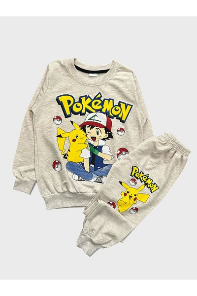 Fil Kids Σετ εποχιακής φόρμας με μακρυμάνικο μοτίβο χαρακτήρων Pokemon από βαμβακερή πέτρα