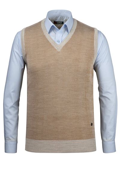 Çizgi Triko Men's V-Neck Striped Knitwear Sweater - Colorful Patterned Winter Steel Knit Classic Fit - 5015H