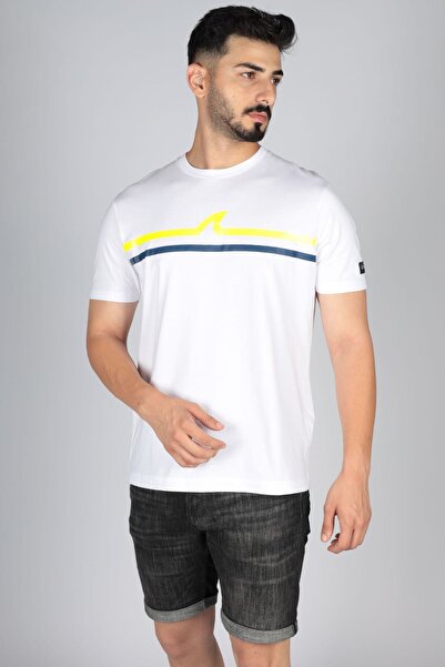 PAUL&SHARK MEN'S KNITTED T-SHIRT C.WCOTTON
