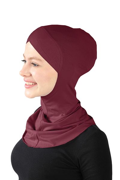 Ecardin Claret Red Cross Hijab Turbine - St 232