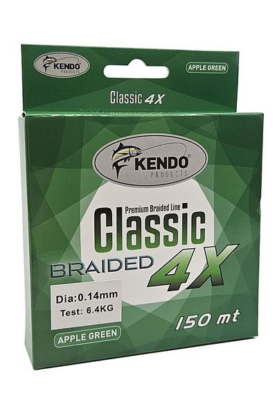 Kendo Класическа прежда за плетене "Зелена ябълка" 4x150 м, 0.10 мм