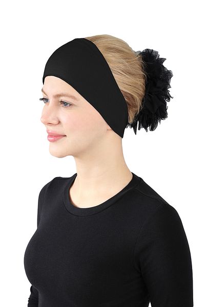 Ecardin Black Viscose Comfortable Bandana - St 276