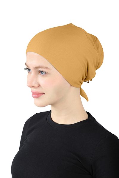Ecardin Mustard Colored XL Large Tied Bonnet - St 226