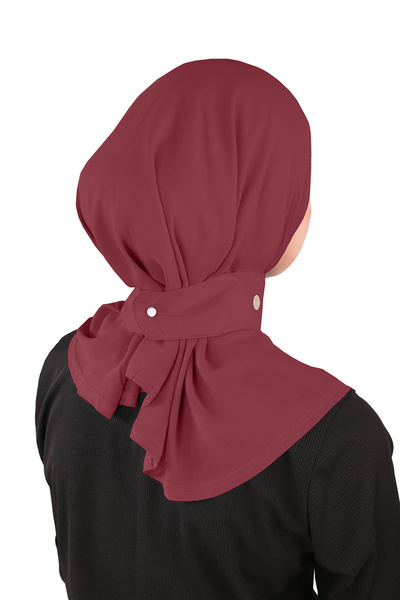 Ecardin Κρεπ Υφασμάτινο Φουλάρι Lycra Shawl - St 235 Claret Red