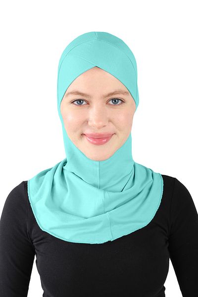 Ecardin Mint Cross Hijab Turban - St 232