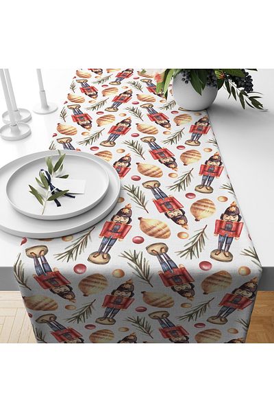Evmila New Year's Christmas Themed Bullet Soldier 40X140 cm Velvet Runner