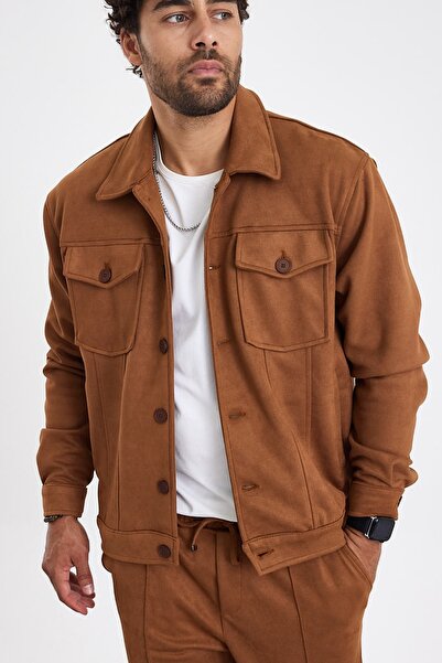 MADZEYMODA Новий сезон Чоловічий куртка з замші кольору кориці Mz56114