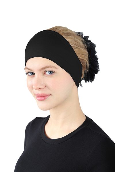 Ecardin Black Viscose Comfortable Bandana - St 276