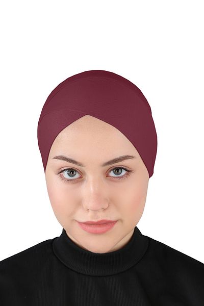 Ecardin Claret Red Practical Crossed Bonnet - St 264