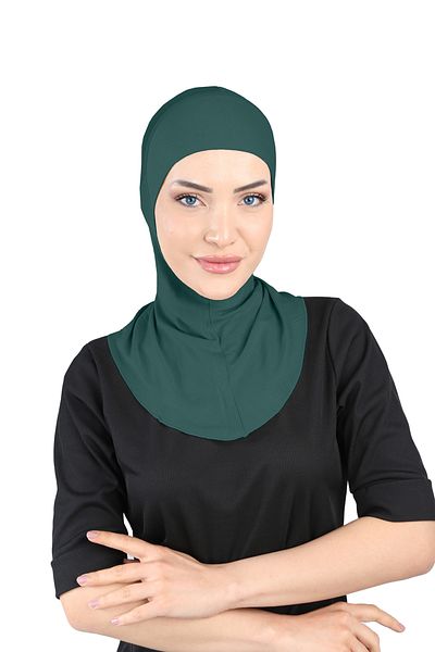 Ecardin Emerald Colored Clima Fit Hijab Turban - Breathable and Anti-Sweat