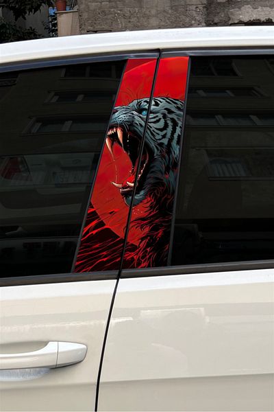 Quart Aksesuar 22x50 см стикер за покриване на вратата на превозно средство с шарка тигър - 2 броя