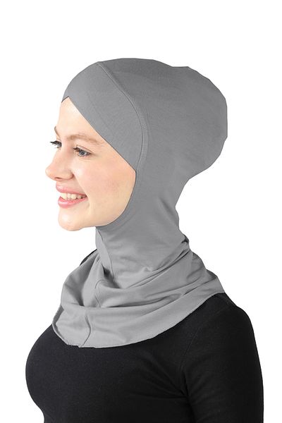 Ecardin Dark Gray Cross Hijab Turban - St 232