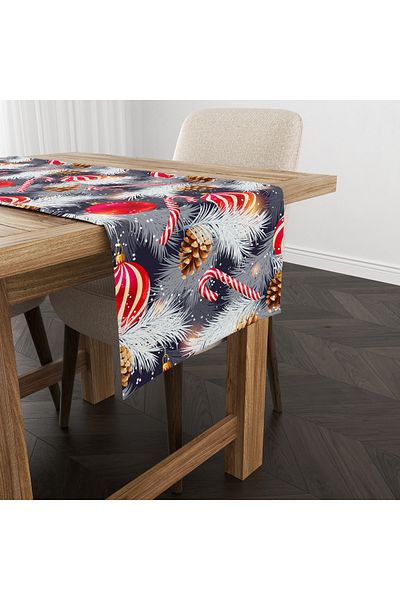 Evmila New Year's Christmas Themed Bullet Soldier 40X140 cm Velvet Runner