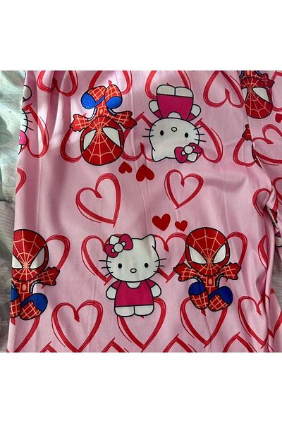 Violon Hello Kitty & Spider-Man Λεπτομέρεια Unisex ροζ φούτερ