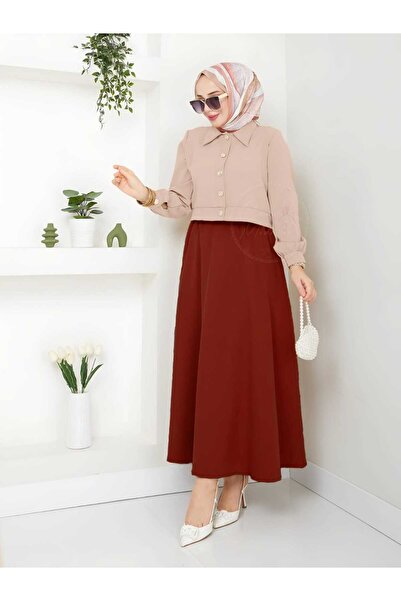 MODAALFABE Puff scuba Fusta evazată