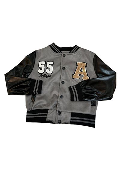 Rhythm Clothing Boy's Embroidered, Leather Sleeve Suede Jacket