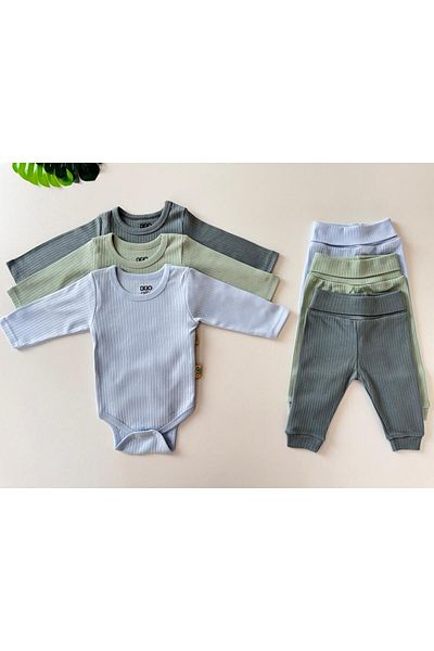 EFU BABY طقم بنطال أساسي للأطفال مكون من 3 قطع من القطن للجنسين