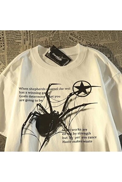Violon Λευκό μπλουζάκι Unisex Spider Letter
