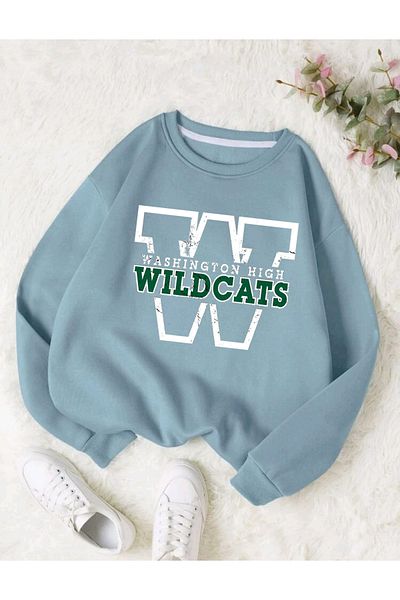 FAVORİST Hanorac oversize cu decolteu rotund cu imprimeu WILD CATS