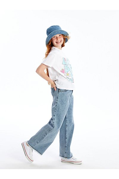 LC Waikiki Pantaloni de jeans pentru fete Wideleg
