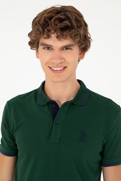 U.S. Polo Assn. Ανδρικό μπλουζάκι σκούρο πράσινο - Βασικό μοντέλο 50284631 -VR079