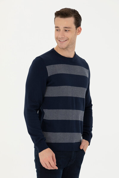 U.S. Polo Assn. Sötétkék férfi pulóver - 50272113 -VR033