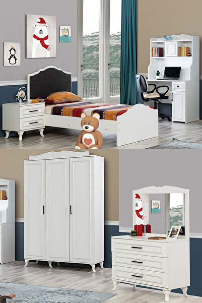 Setay Melis Genç Odası Takımı Dolap Karyola Çalışma Masası Şifonyer Komodin