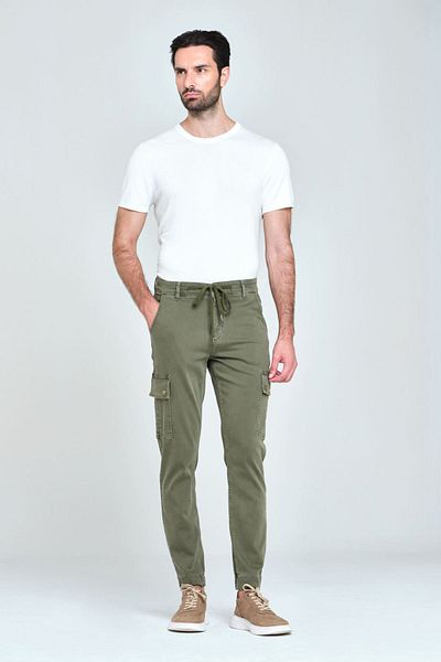 Pantamo Jeans Ανδρικό τζιν παντελόνι Olive Night Jogger
