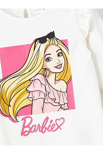 LC Waikiki Lcw Crew Neck Barbie nyomtatott kislány blúz és leggings 2 részes szett