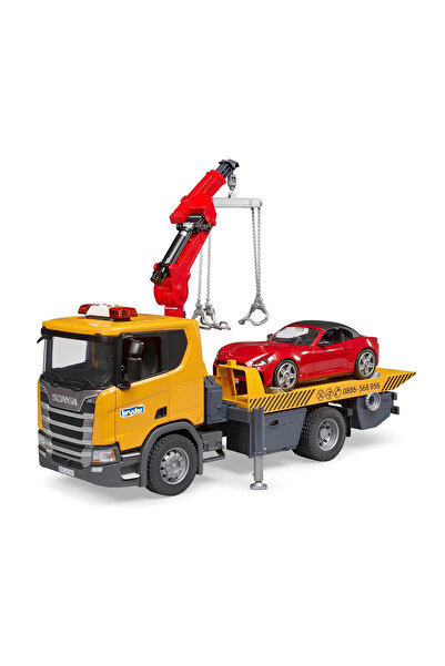 TOYFEST شاحنة سحب Bruder Scania 560R وسيارة رودستر BR03552