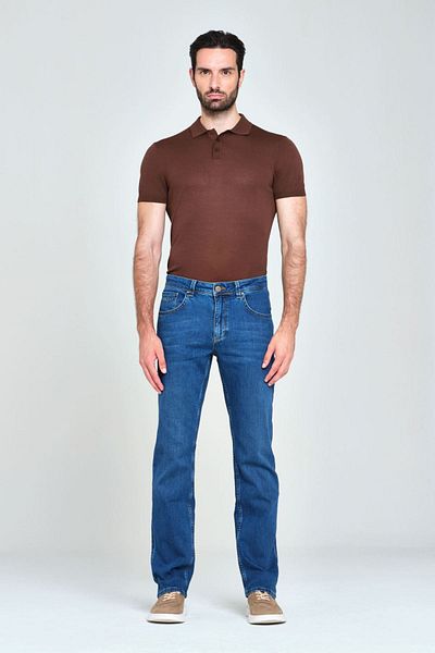 Pantamo Jeans Сини обикновени прави мъжки дънки
