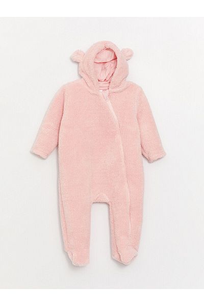 LC Waikiki Lcwk Baby-Mädchen-Plüschoverall mit Kapuze und langen Ärmeln
