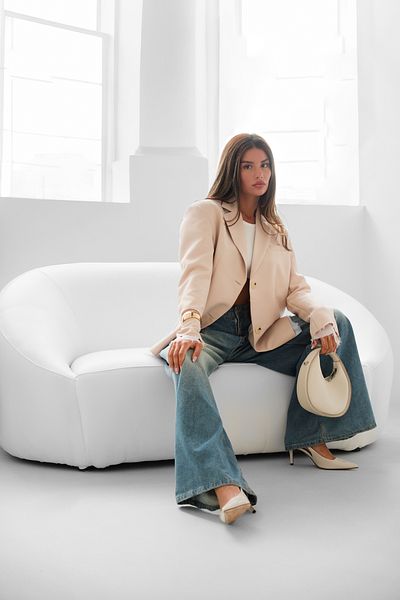 LONCA Μπουφάν Blazer με επένδυση με λεπτομέρεια