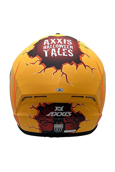AXXIS DRAKEN S PUMPKİN MAT YELLOW DESENLİ MOTOSİKLET KASKI ÇİFT VİZÖRLÜ