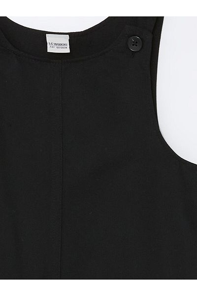 LC Waikiki LCW Kids New Black Crew Gât Rochie de bază Salopet pentru fete